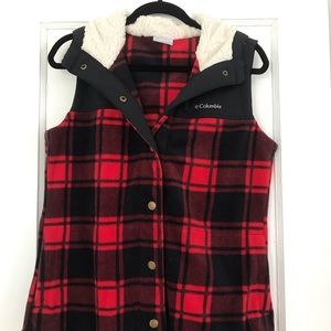Plaid Columbia Fleece Vest